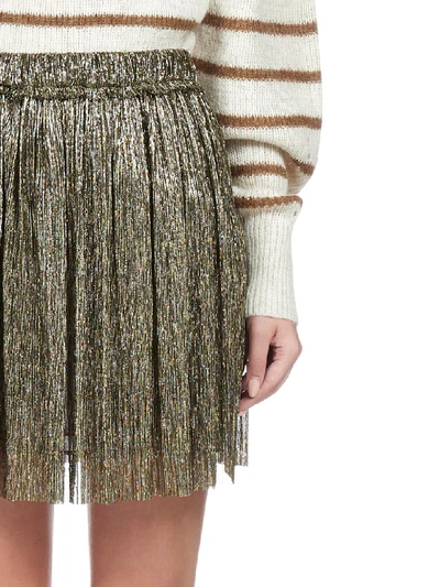 Isabel Marant Étoile Micro Pleated Mini Skirt In Dore