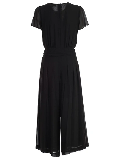 Shop Michael Michael Kors Jumpsuit S/s Wide Pants V Neck In Black