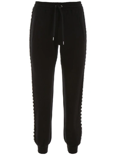 Shop Miu Miu Crystal Joggers In Nero (black)