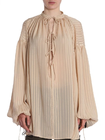 Shop Saint Laurent Marocain Blouse In Beige