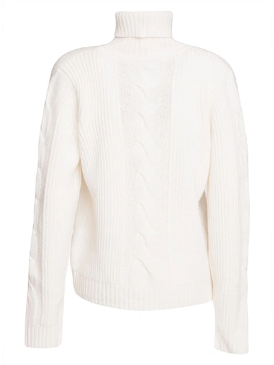 Shop Max Mara Turtleneck Formia Sweater In Bianco