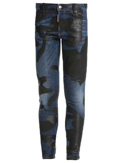 Shop Dsquared2 Runway Straight Cropped Jean In Blue