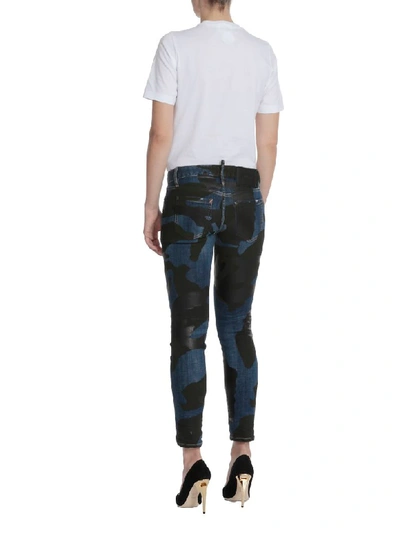 Shop Dsquared2 Runway Straight Cropped Jean In Blue