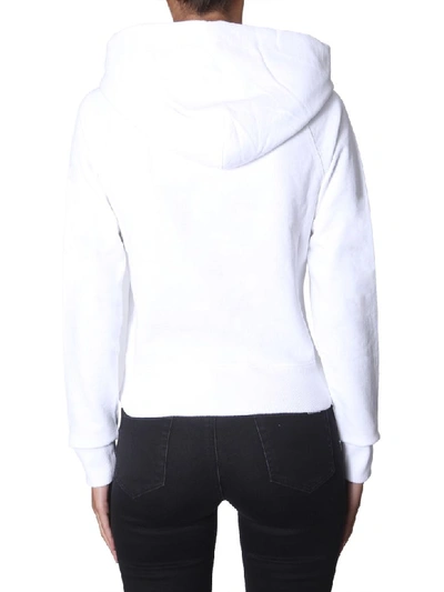 Shop Helmut Lang Hooded Sweatshirt In Bianco