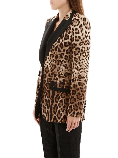 Shop Dolce & Gabbana Leopard Print Blazer In Leo New (brown)