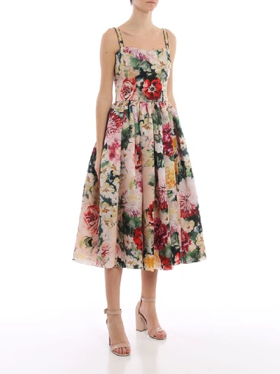 Shop Dolce & Gabbana Floral Print Dress In Papaveri/fiori F.nero