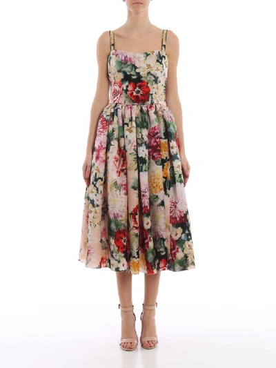 Shop Dolce & Gabbana Floral Print Dress In Papaveri/fiori F.nero