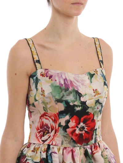 Shop Dolce & Gabbana Floral Print Dress In Papaveri/fiori F.nero