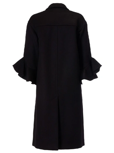 Shop Valentino Single Breasted Coat In Black