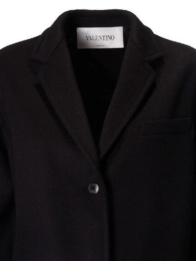 Shop Valentino Single Breasted Coat In Black