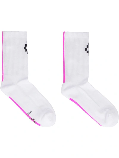 Shop Marcelo Burlon County Of Milan Cotton Blend Socks With Logo In White