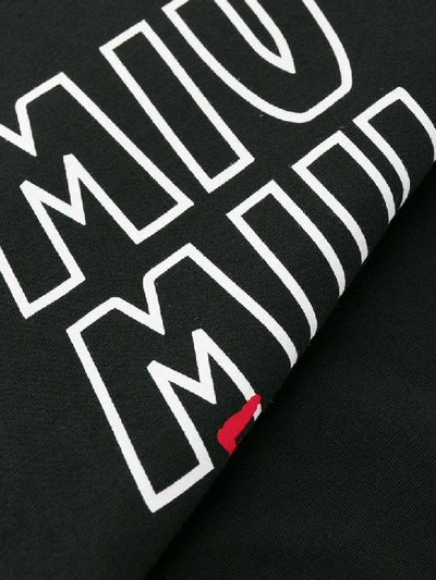 Shop Miu Miu T-shirt Printed In Nero