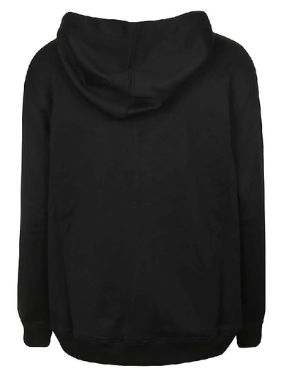 Shop Valentino Hooded Zipped Jacket In Black/white