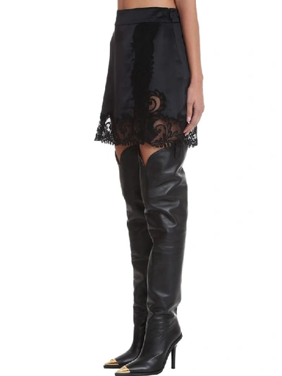 Shop Versace Skirt In Black Silk