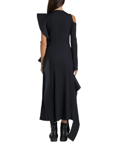 Shop Off-white Deconstructed Off Logo Dress In Nero