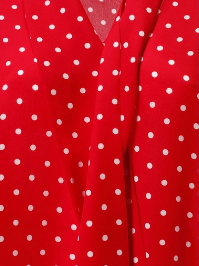 Shop Balenciaga Polka Dot Lace Shirt In Red/white