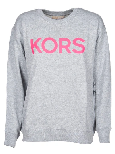 Shop Michael Michael Kors Michael Kors Gray Sweatshit With Kors Print In Grey