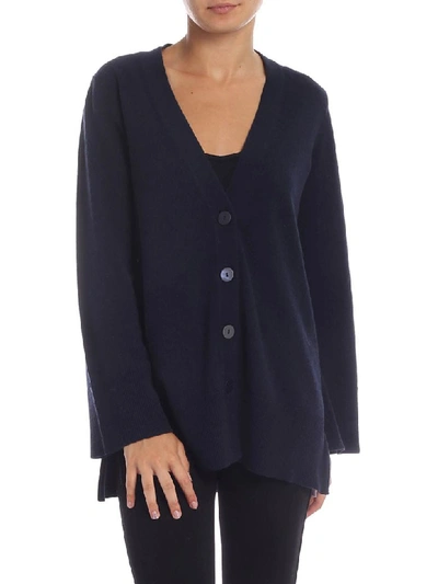 Shop Kangra Oversize Merino Wool Cardigan In Blu