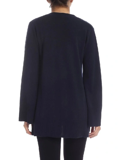 Shop Kangra Oversize Merino Wool Cardigan In Blu