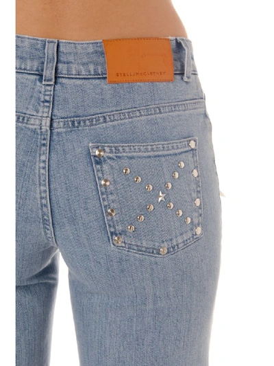 Shop Stella Mccartney Flared Cotton Denim Jeans In Vintage Light Blue