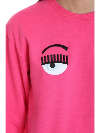 Shop Chiara Ferragni Sweatshirt In Rose-pink Cotton