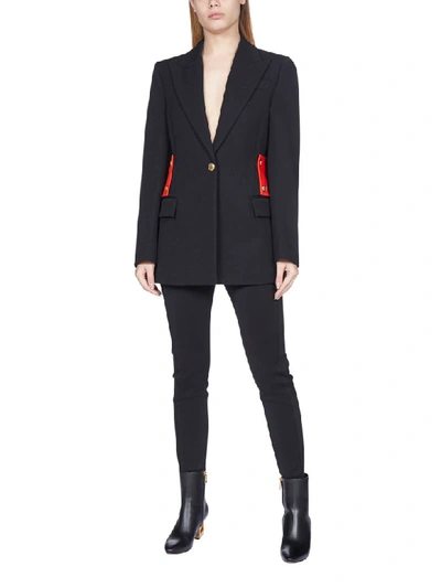 Shop Givenchy Tailored Wool Blazer In Black Red