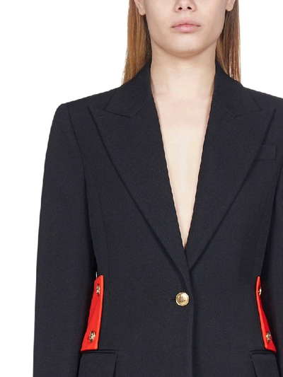 Shop Givenchy Tailored Wool Blazer In Black Red