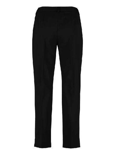 Shop Dolce & Gabbana Stretch Wool Tailored Trousers In Black