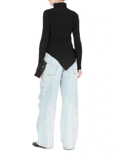 Shop Off-white Ribbed Top In Black No Color