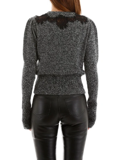 Shop Dolce & Gabbana Pullover With Lace Inserts In Variante Abbinata (grey)