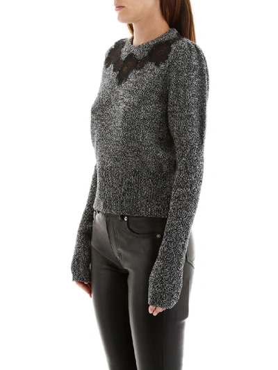 Shop Dolce & Gabbana Pullover With Lace Inserts In Variante Abbinata (grey)