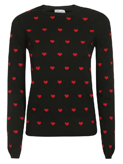 Shop Red Valentino Heart Sweater In Black/red