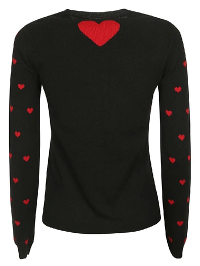 Shop Red Valentino Heart Sweater In Black/red