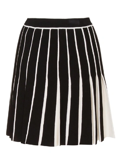 Shop Off-white Contrasting Pleated Skirt In Nero