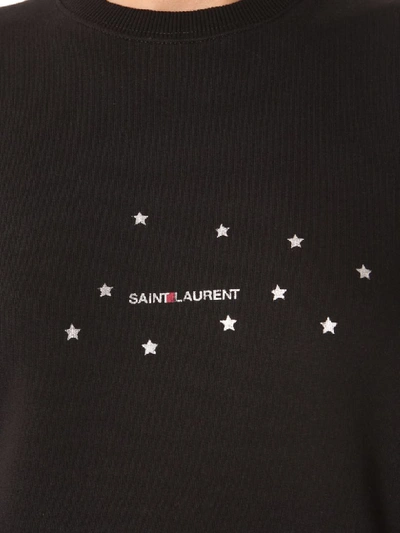 Shop Saint Laurent Round Neck Sweatshirt In Nero