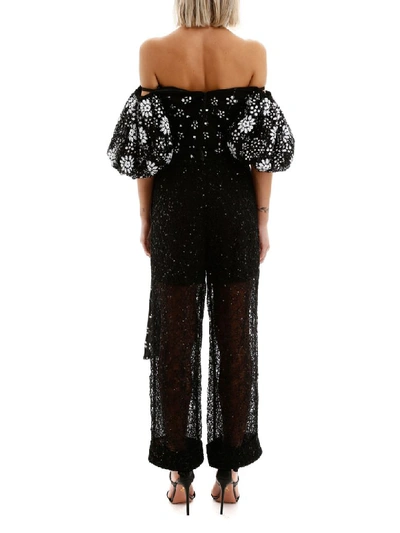 Shop Self-portrait Sequin Top In Black (black)