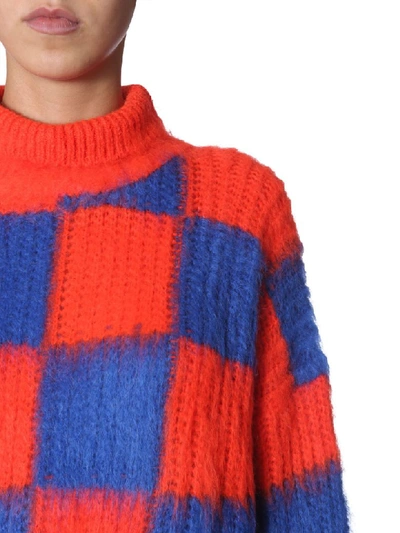 Shop Msgm Crew Neck Sweater In Arancione