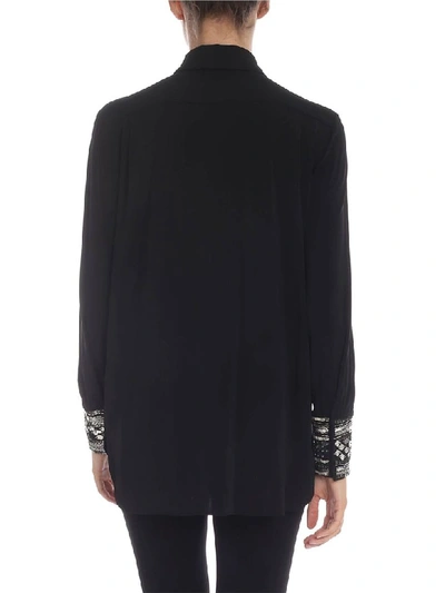 Shop Alberta Ferretti - Shirt With Micro-beads And Sequins In Black