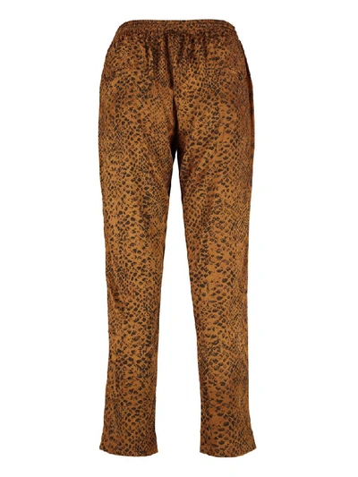 Shop Mes Demoiselles Kung Printed High-rise Trousers In Ocher