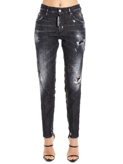 Shop Dsquared2 Skinny Dan Jeans In Black