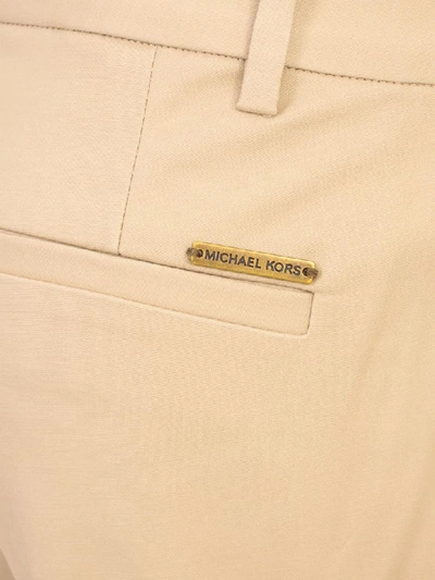 Shop Michael Michael Kors Miranda Pants Cotton In Khaki