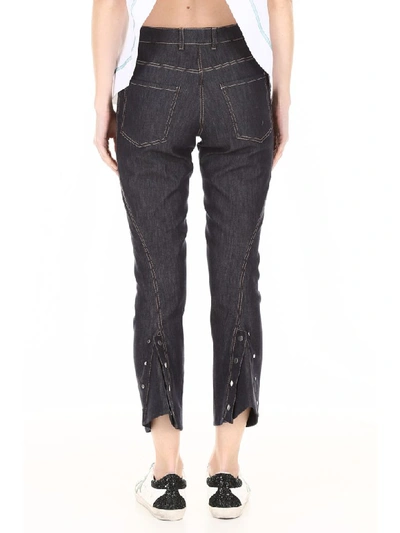 Shop Rokh Jeans With Flared Hem In Indigo (blue)