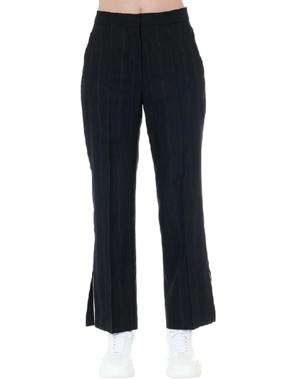 Shop Stella Mccartney Cropped Length Black Wool Pants