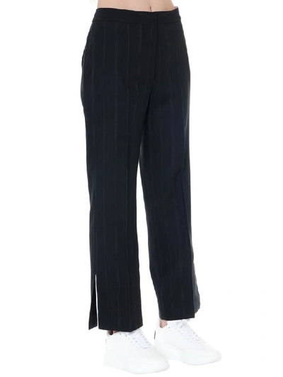 Shop Stella Mccartney Cropped Length Black Wool Pants