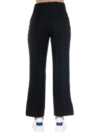 Shop Stella Mccartney Cropped Length Black Wool Pants