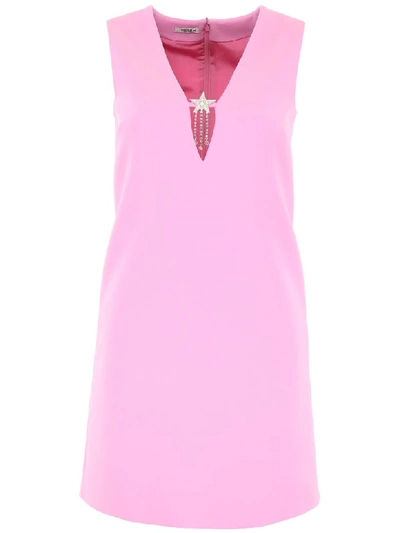 Shop Miu Miu Mini Dress With Star In Rosa (pink)