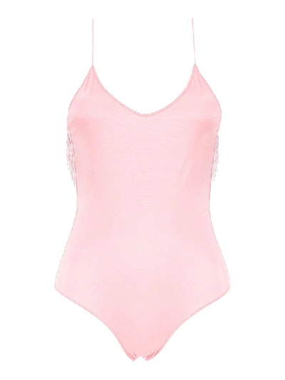 Shop Oseree Swimsuit With Beads In Pink (pink)