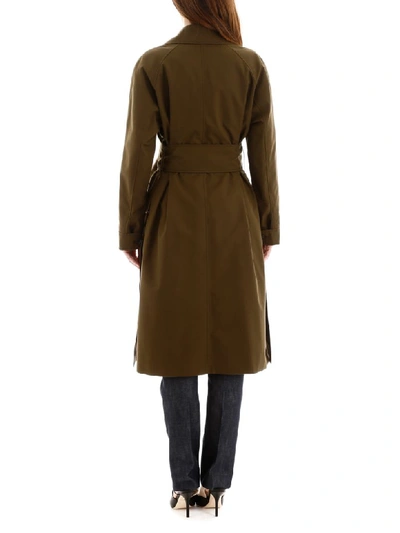 Shop Burberry Camelford Trench Coat In Dark Military Khaki (green)