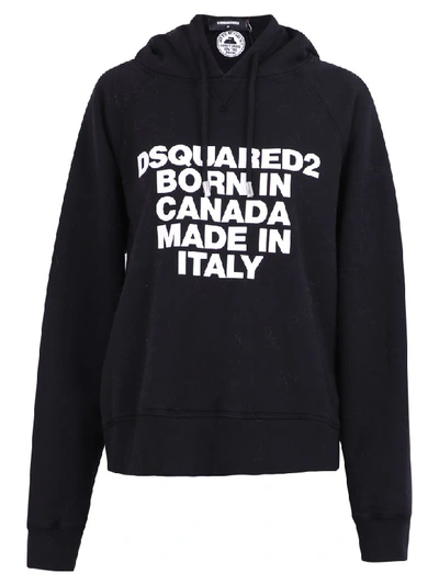 Shop Dsquared2 Printed Sweatshirt In Black