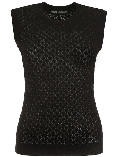 Shop Dolce & Gabbana Knit Top In Nero (black)